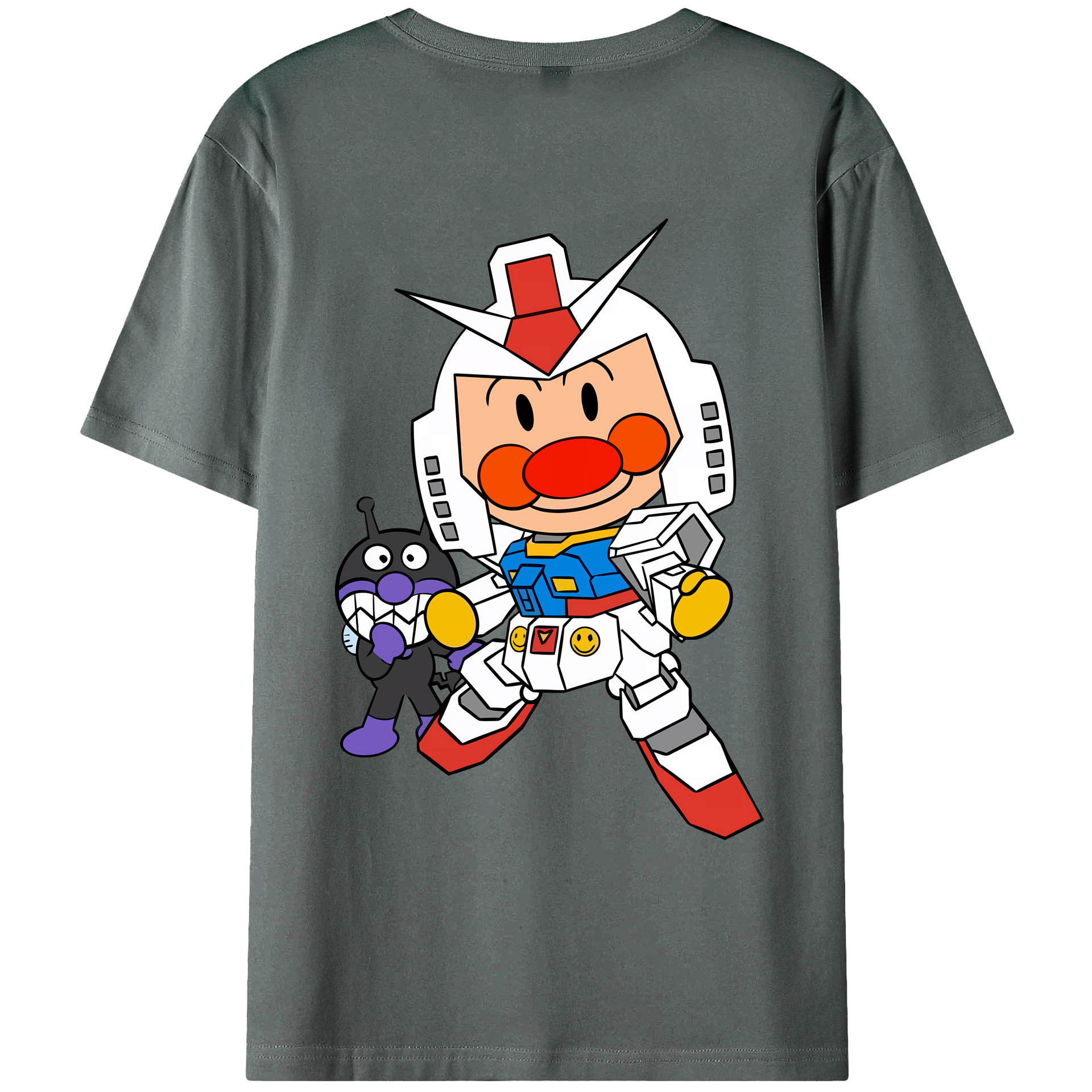 （画像用） アンパンマン Anpanman 綿100％ メンズ半袖Tシャツ（バックプリント） 通気性